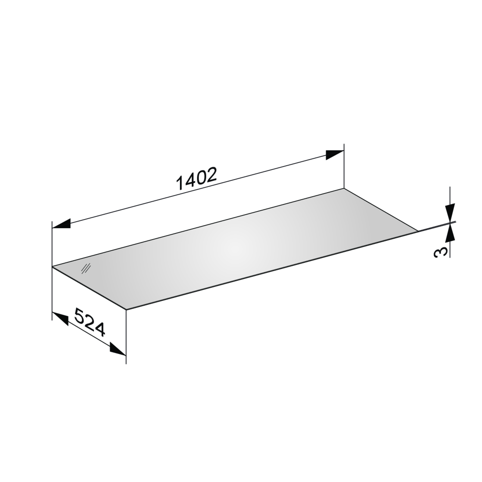 KEUCO Abdeckplatte Edition 11 140,2 x 0,3 x 52,4 cm, Cashmere, Glas Cashmere, ESG Glas Unterseite lackiert