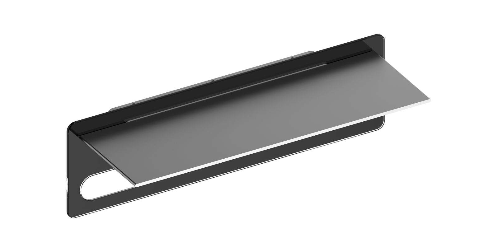 KEUCO Handtuchablage Edition 400 600mm, Aluminium silber-eloxiert, mit Wandplatte ESG, Glas cashmere klar
