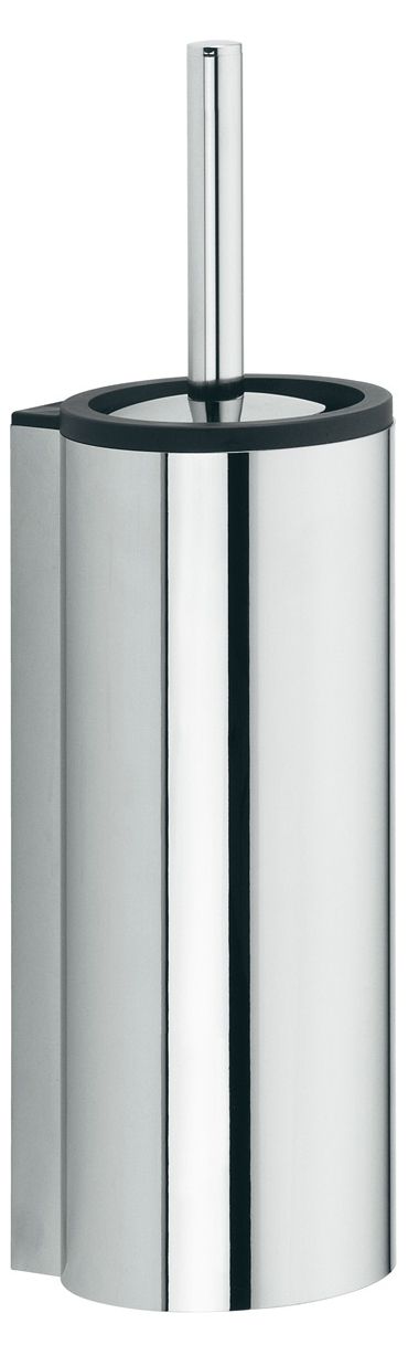 KEUCO Toilettenbürstengarnitur Plan 14964 Wandmodell, Kunststoff-Einsatz schwarz, Aluminium silber-eloxiert