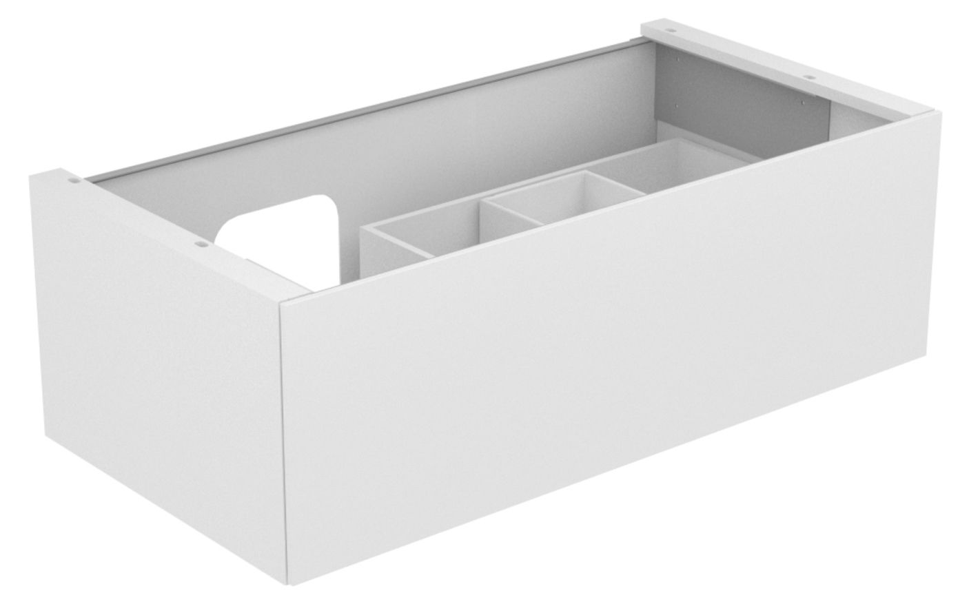 KEUCO Waschtischunterschrank Edition 11 Planning 105x35x53,5cm, 1 Frontauszug, links Innenbeleuchtung, Furnier Eiche Hell