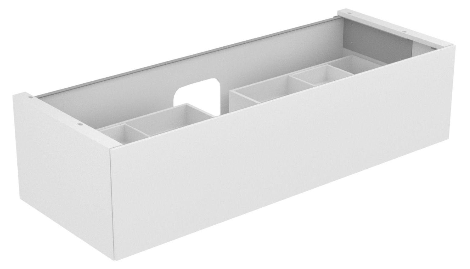 KEUCO Waschtischunterschrank Edition 11 Planning 140x35x53,5cm, 1 Frontauszug, Innenbeleuchtung, Lack Seidenmatt, Glas Trüffel klar