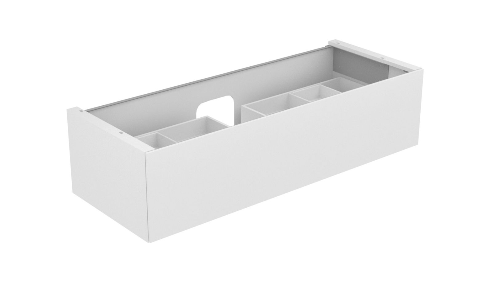 KEUCO Waschtischunterschrank Edition 11 140x35x53,5cm, 1 Frontauszug, Weiß, Glas Weiß satiniert