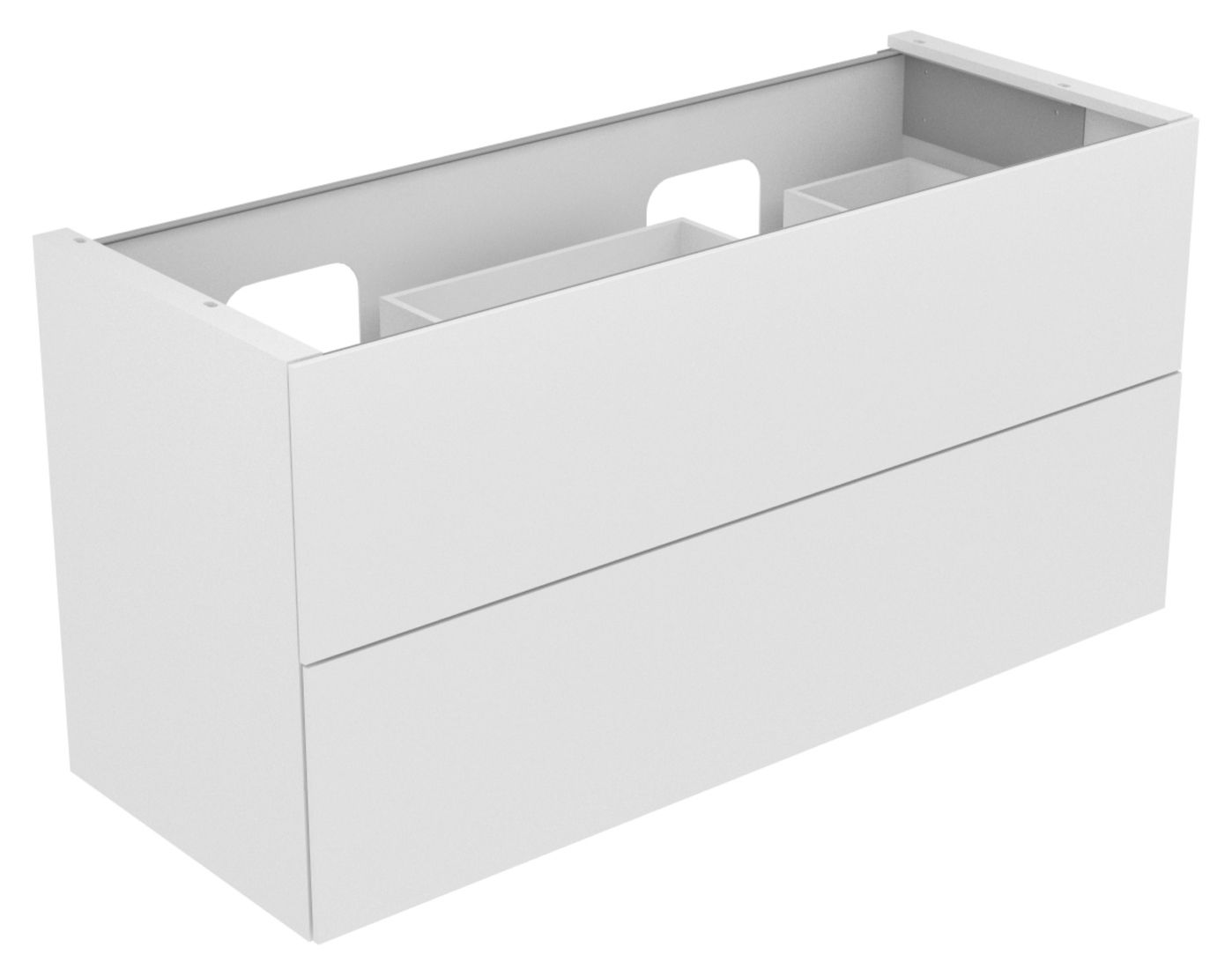 KEUCO Waschtischunterschrank Edition 11 Planning 140x70x53,5cm, 2 Frontauszüge Innenbeleuchtung, Lack Hochglanz Weiß
