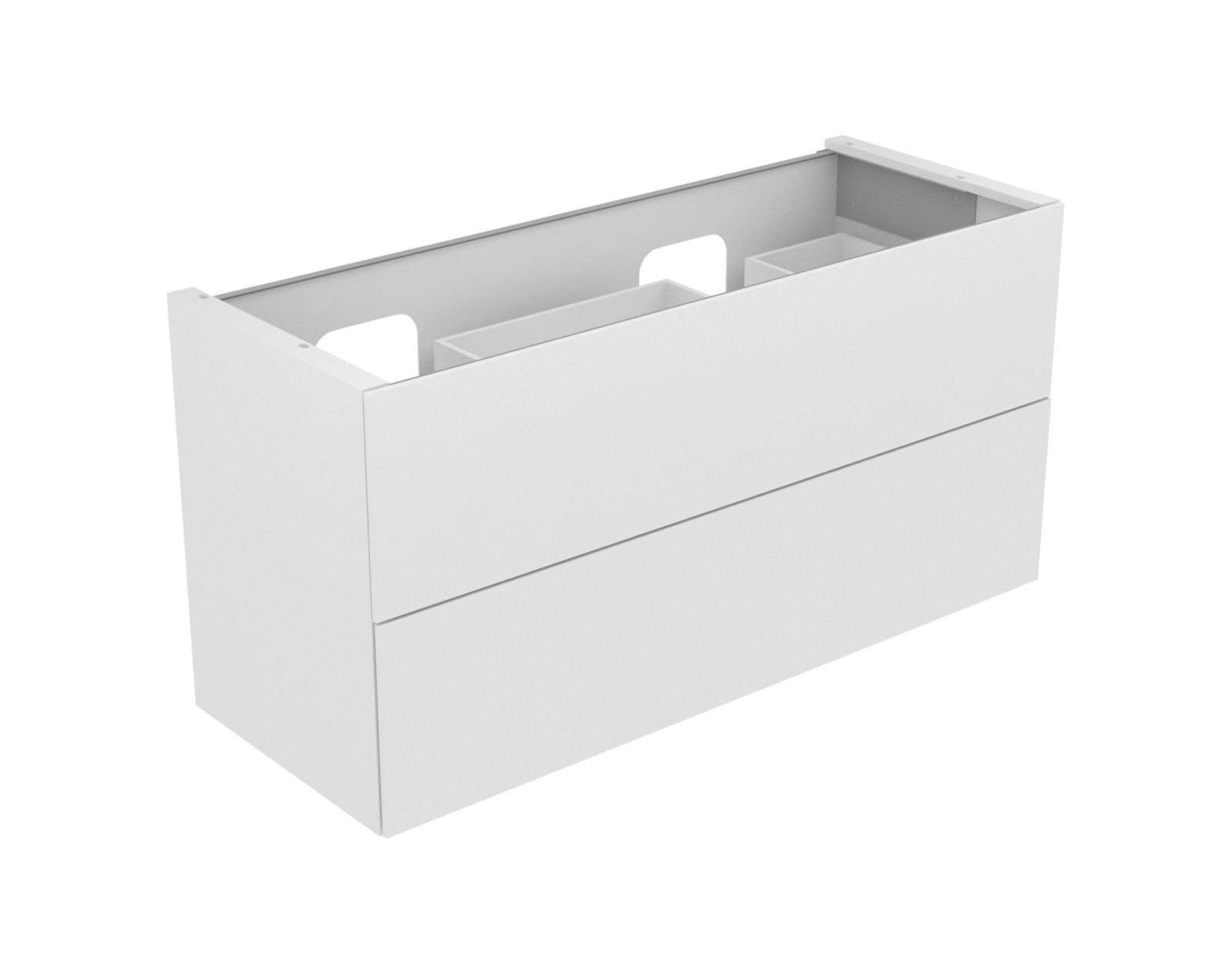 KEUCO Waschtischunterschrank Edition 11 140x70x53,5cm, 2 Frontauszüge, Beleuchtung, Weiß hochglanz