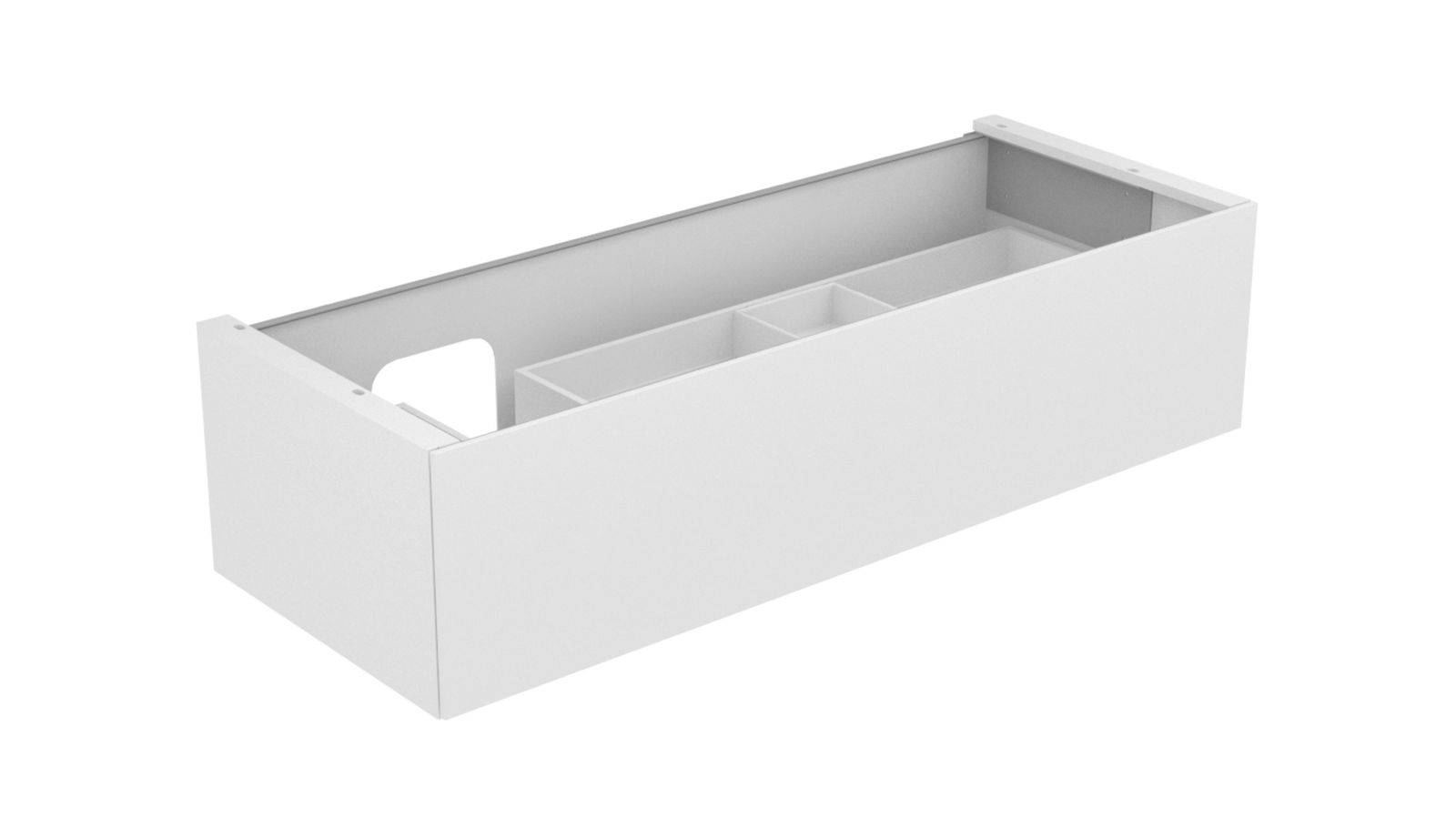 KEUCO Waschtischunterschrank Edition 11 140x35x53,5cm, 1 Frontauszug, links, Weiß hochglanz