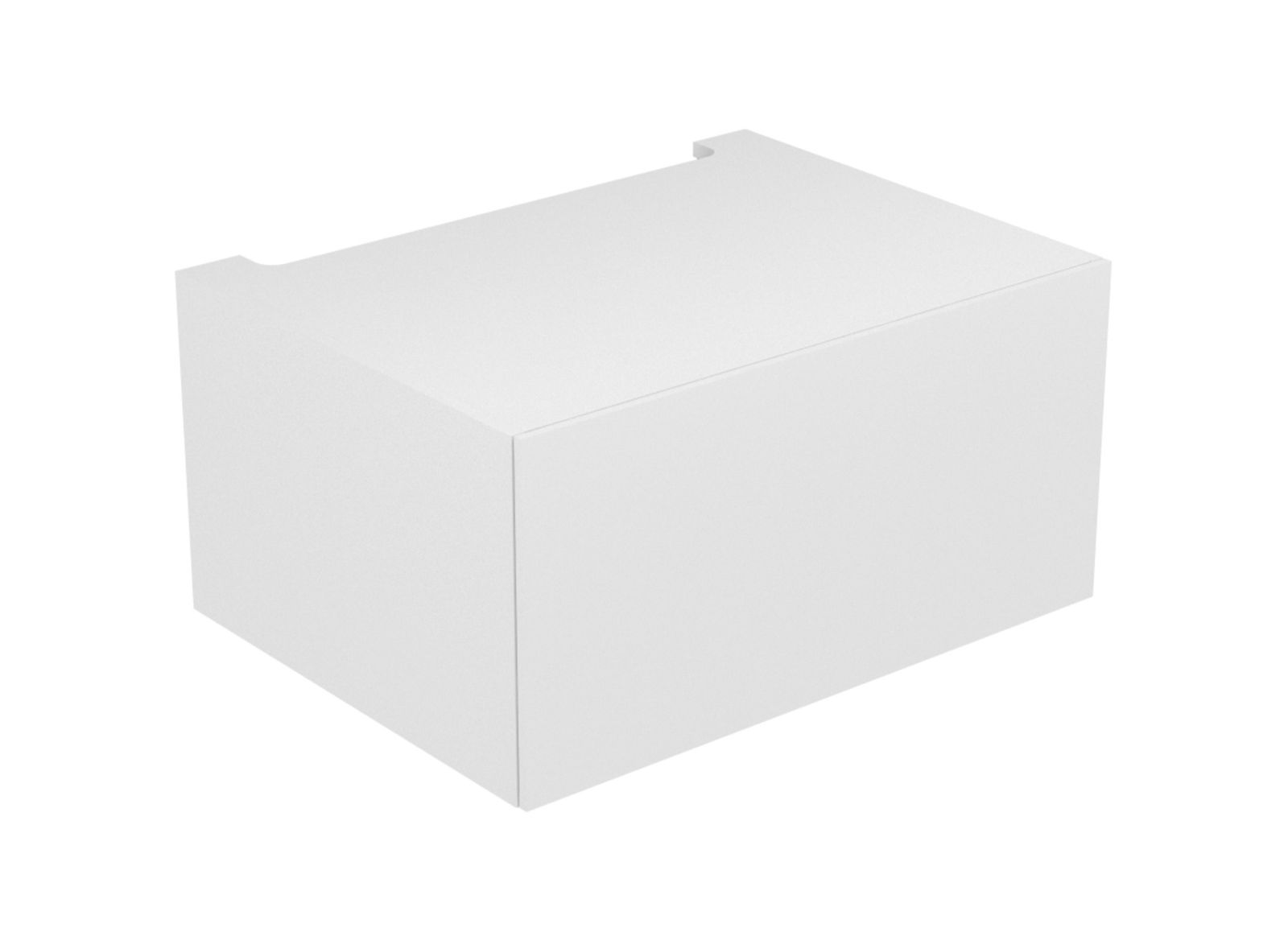 KEUCO Unterschrank Edition 11 70x35x53,5cm, 1 Frontauszug, Beleuchtung, Weiß, Glas Weiß satiniert