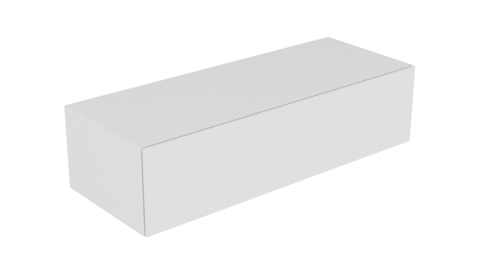 KEUCO Sideboard Edition 11 140x35x53,5cm, 1 Frontauszug, Weiß, Glas Weiß satiniert