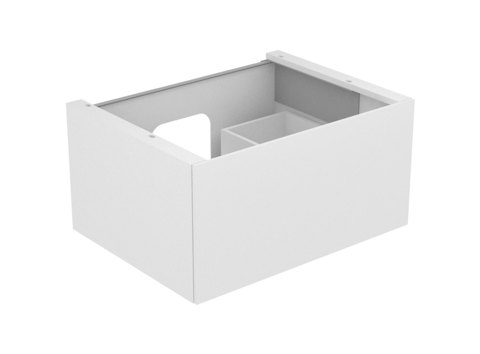 KEUCO Waschtischunterschrank Edition 11 70x35x53,5cm, 1 Frontauszug, Beleuchtung, Weiß, Glas Weiß satiniert