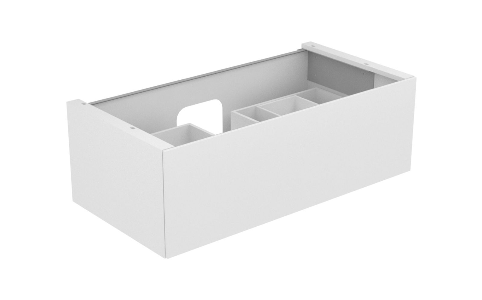 KEUCO Waschtischunterschrank Edition 11 105x35x53,5cm, 1 Frontauszug, Lack Seidenmatt, Glas cashmere satiniert