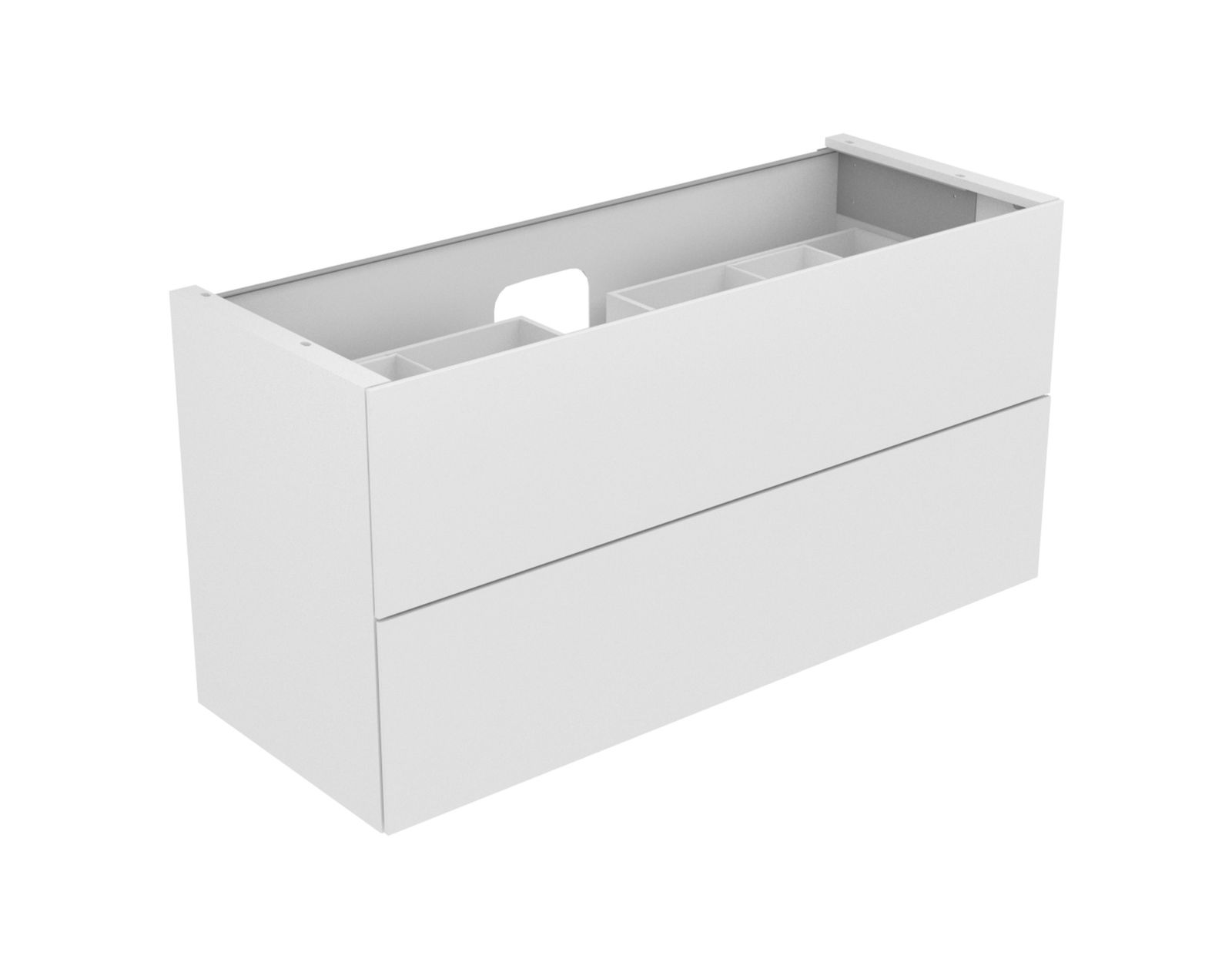KEUCO Waschtischunterschrank Edition 11 140x70x53,5cm, 2 Frontauszüge, Beleuchtung, Weiß hochglanz