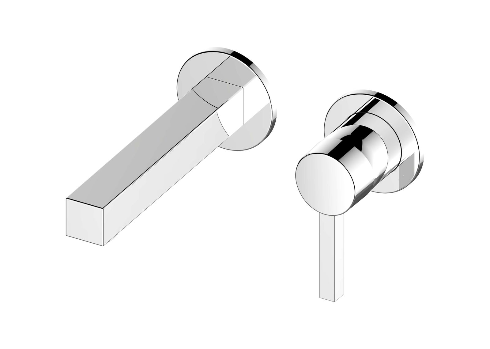 KEUCO Waschtisch-2-Loch-Wandarmatur Edition 90 Ausladung 200 mm, UP-Montage, ohne Ablaufgarnitur, verchromt