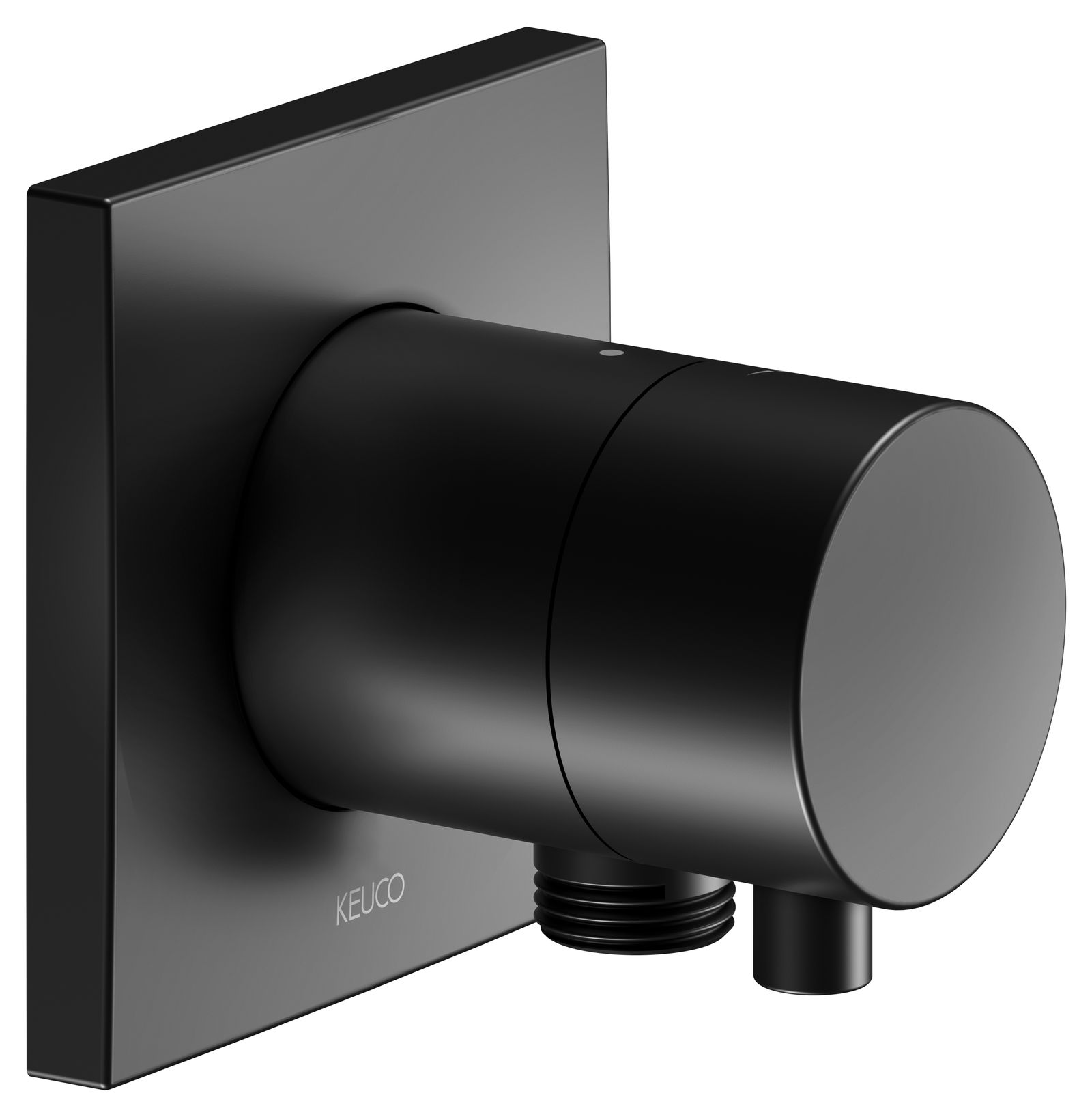 KEUCO Fertigmontageset IXMO Comfort UP-Absperrventil, eckig, Schlauchanschluss, für 1 Verbraucher, schwarz matt