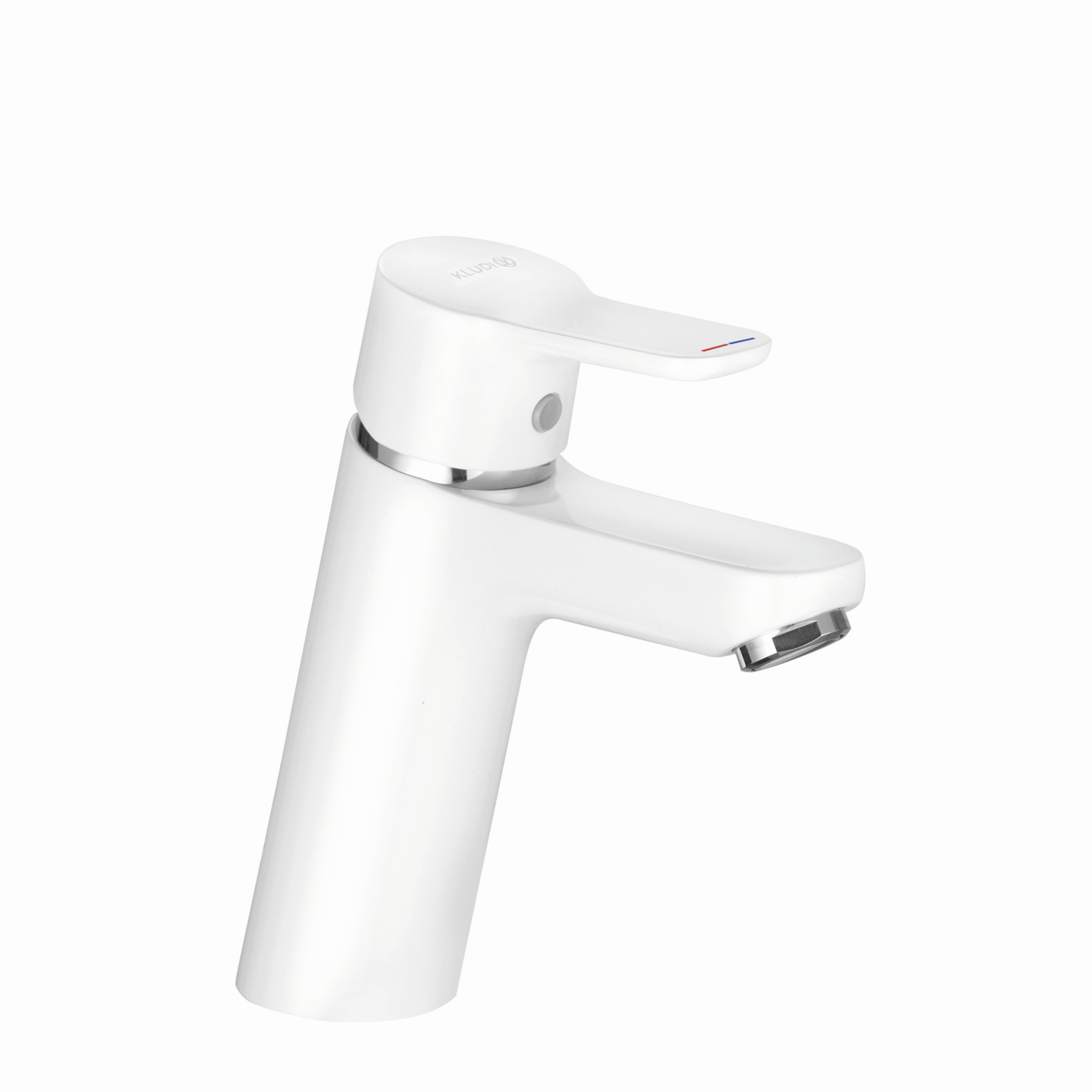 KLUDI PURE&EASY Waschtisch-Einhebelmischer 100 DN 15, ohne Ablaufgarnitur, weiß/chrom