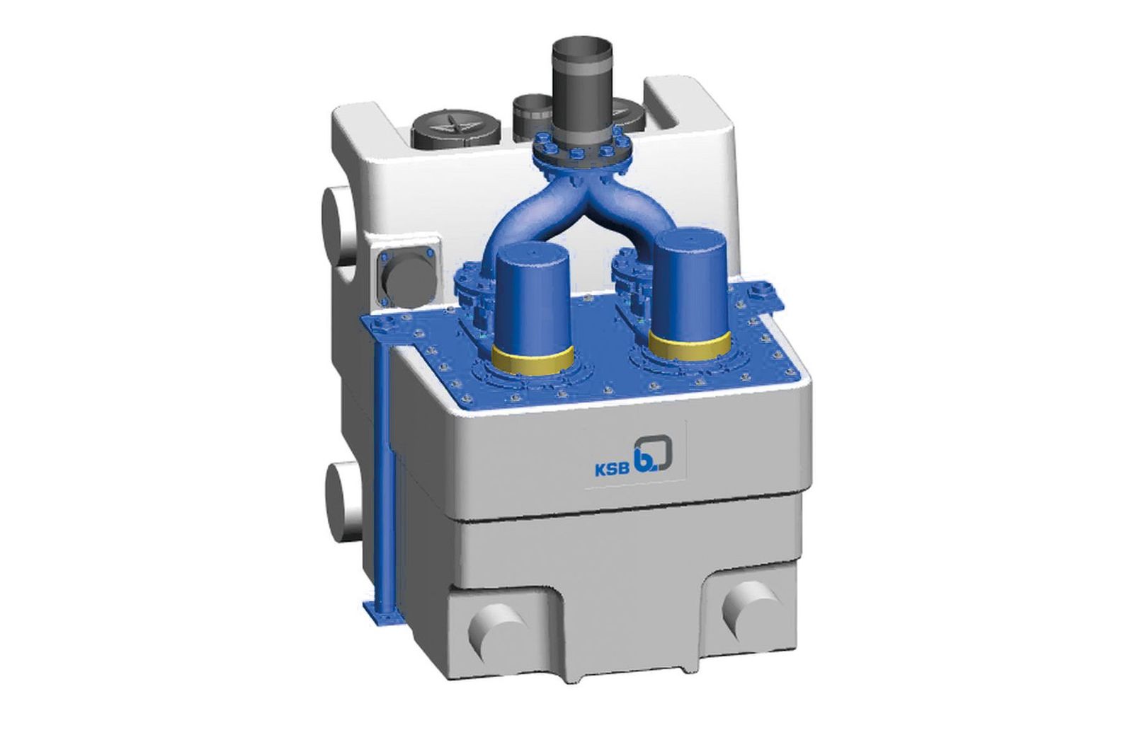 KSB Doppel-Fäkalienhebeanlage Compacta UZ4.450 D, 450 l, 3,72 kW, 3 kW, 6 A