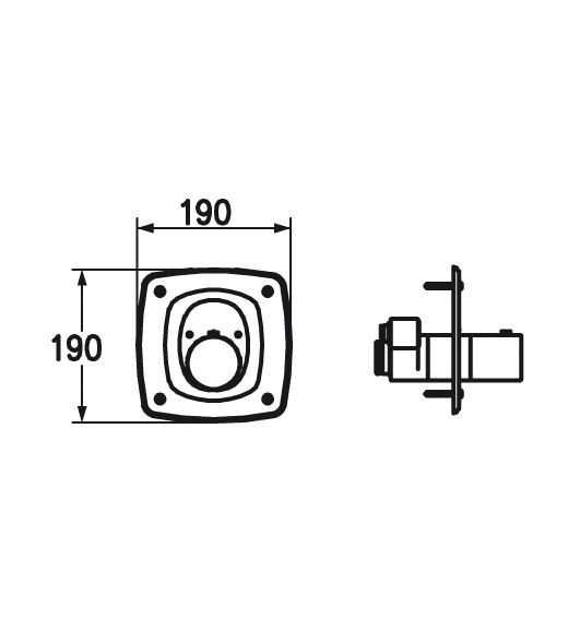 KWC Fertigmontageset IQUA UP-Automatikarmatur, Batterie, verchromt