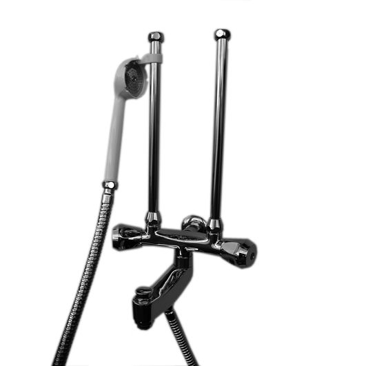 KWC Zweigriff-Armatur Kuri verchromt, NW 3/8", Niederdruck, für Wanne, mit Handbrause