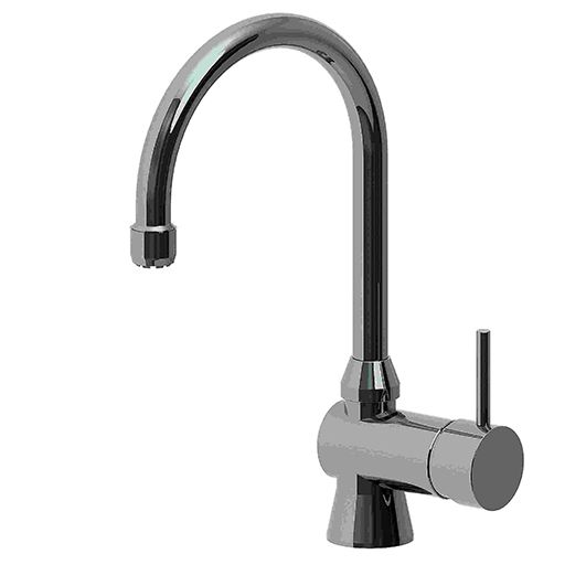KWC Waschtisch-Einhebelmischer Kuri Basic verchromt, Ausladung 150mm, Niederdruck, Schwenkauslauf 360 GradC