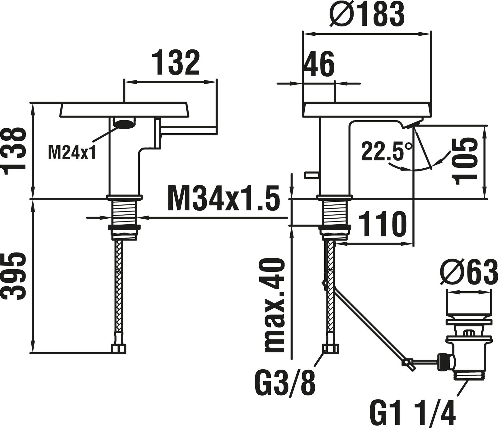 Laufen Waschtisch-Einhebelmischer KARTELL Ausladung 110mm, mit Ablaufventil, Disc Ablageschale Kristallklar, chrom