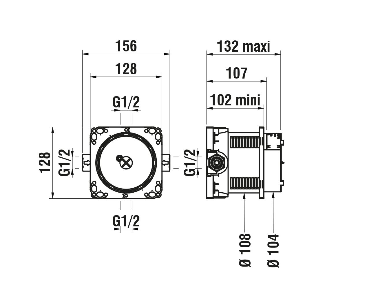 Laufen Einbaukörper SIMIBOX Standard UP, 1/2"