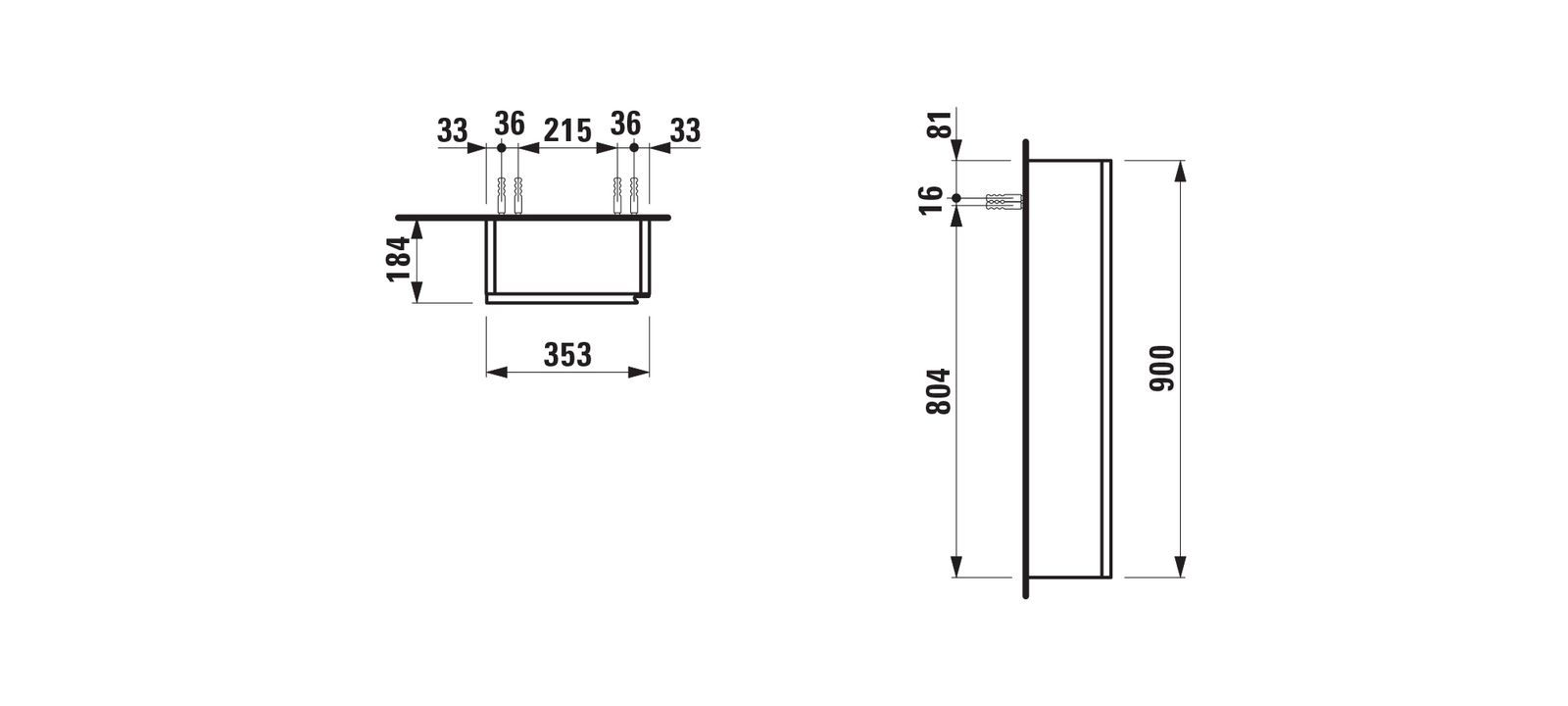 Laufen Oberschrank LANI 35,3x90x18,4cm, 1 Tür, weiß glänzend, Scharnier links