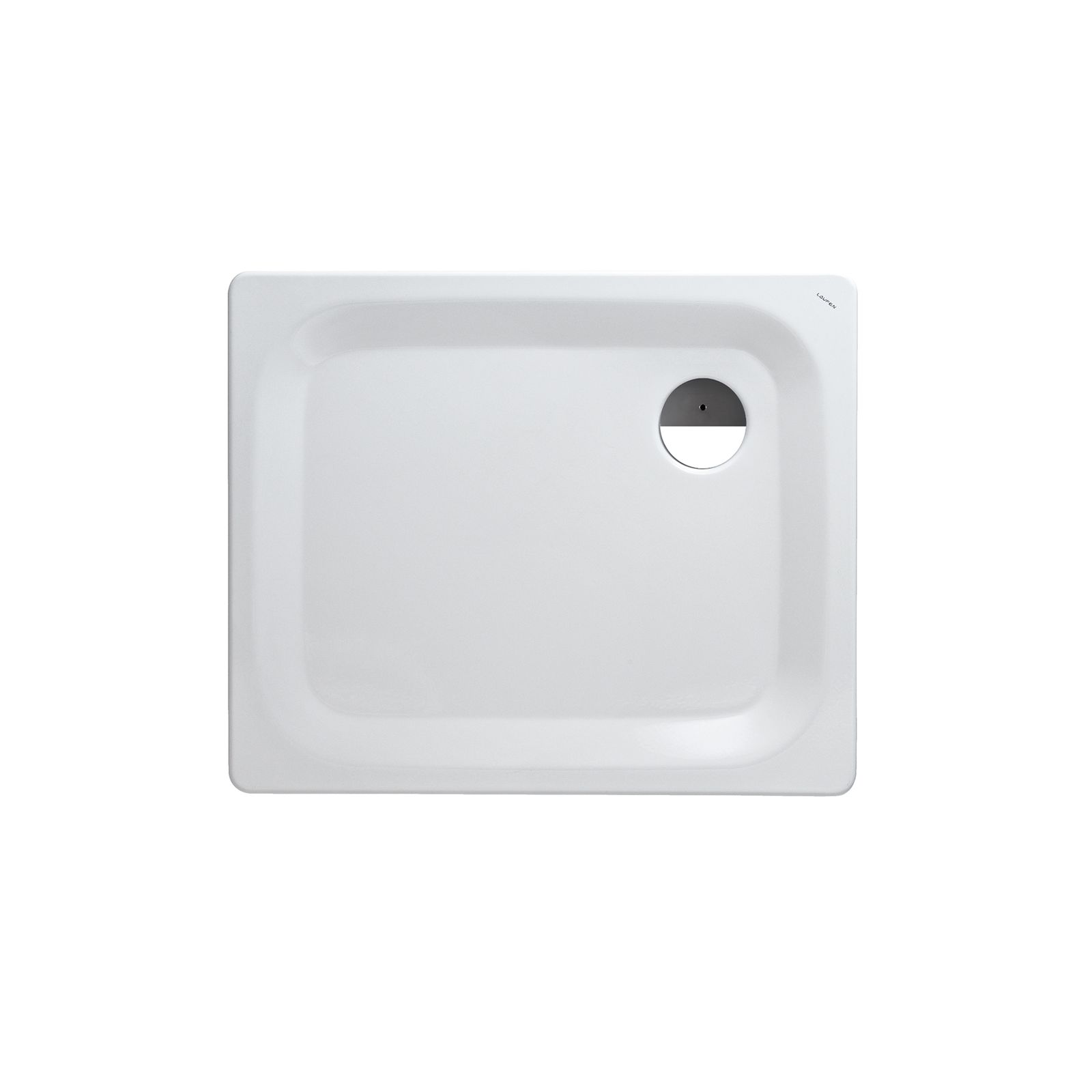 Laufen Duschwanne PLATINA rechteckig, aus Stahl, 90 x 75 x 2,5 cm, weiß Antislip