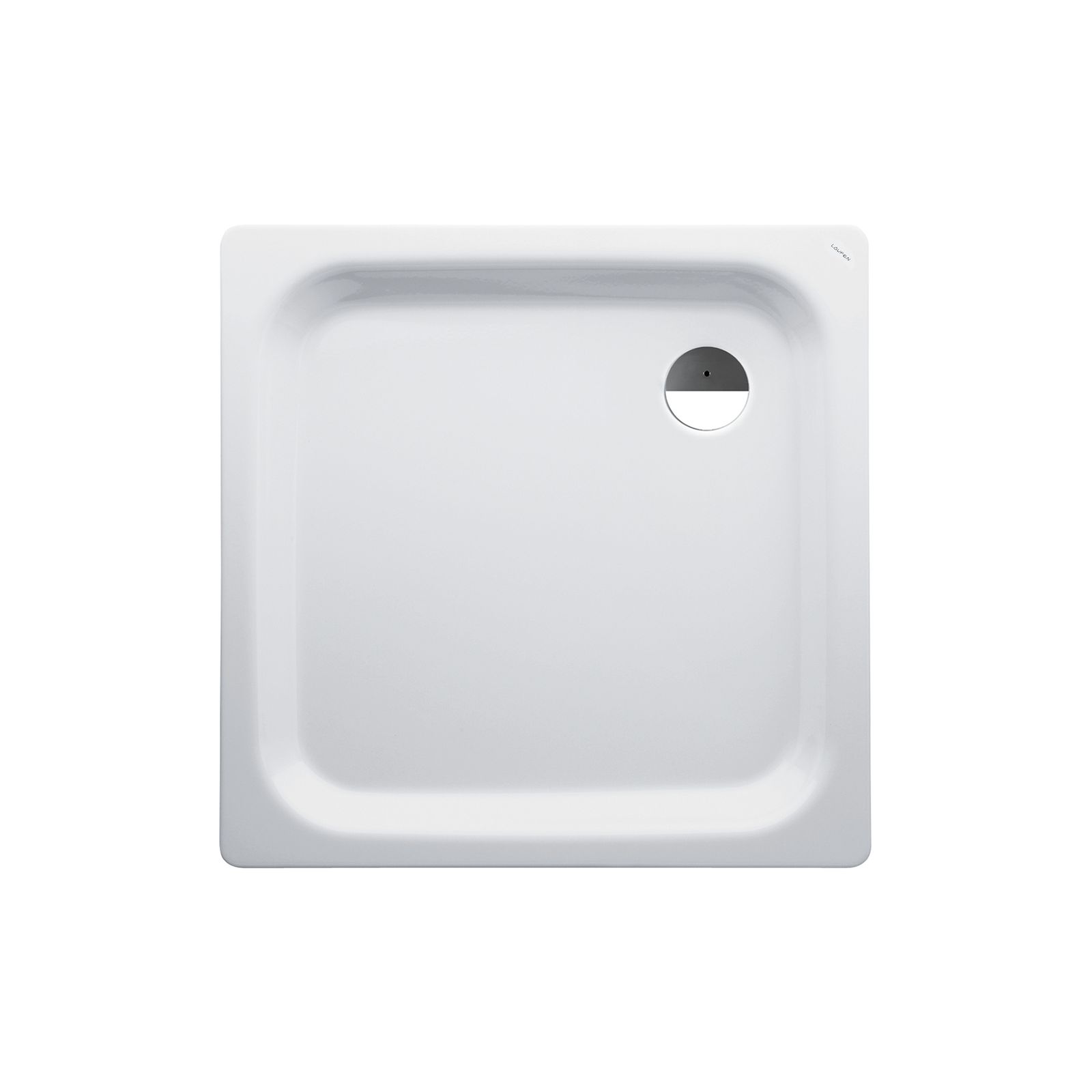 Laufen Duschwanne PLATINA quadratisch, Stahl, 90 x 90 x 6,5 cm, weiß Antislip