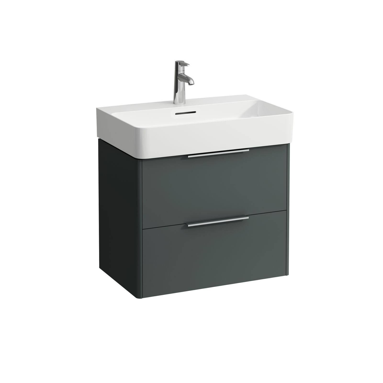 Laufen Waschtischunterschrank BASE für VAL 63,5x53x39cm, mit 2 Schubladen, verkehrsgrau