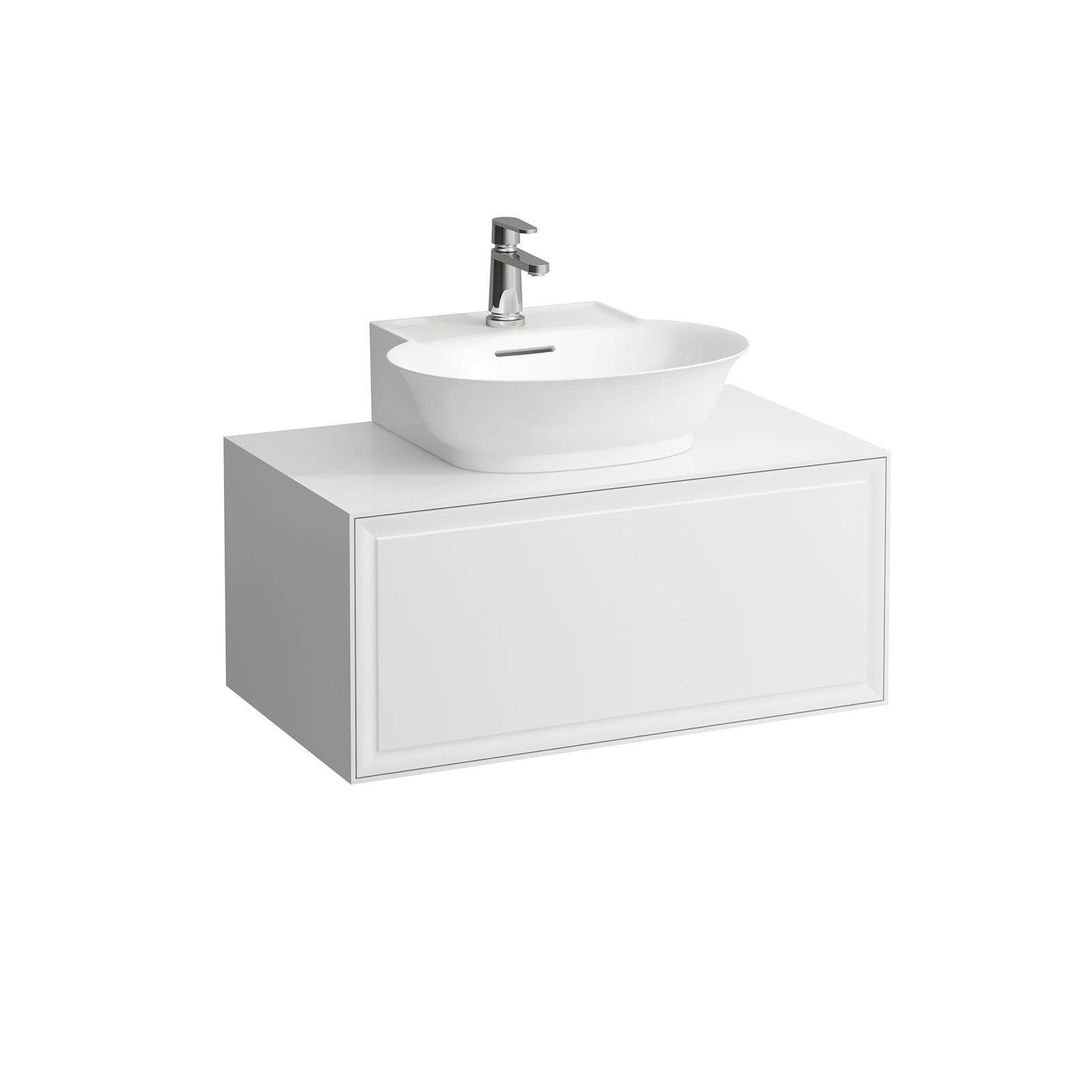 Laufen Schubladenelement/Sideboard THE NEW CLASSIC 77,5x34,5x45,5cm, 1 Schublade, für Aufsatz-Handwaschbecken, Weiß matt