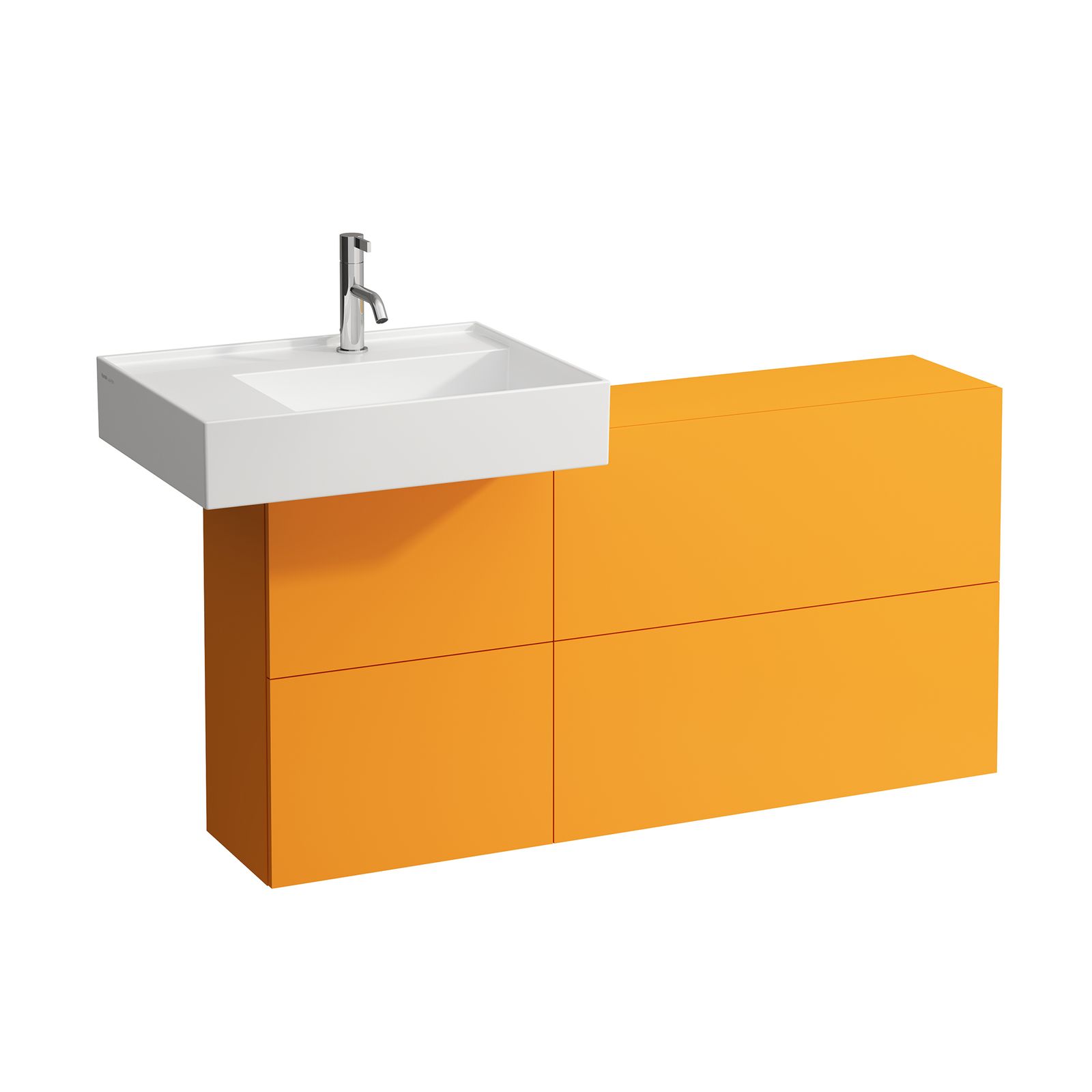 Laufen Waschtisch-Unterschrank KARTELL 120x61x27cm, Ausschnitt links, ockerbraun