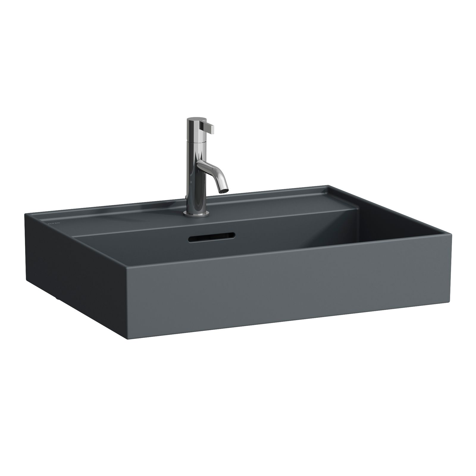Laufen Waschtisch KARTELL 60x46cm, unterbaufähig, mit Überlauf, 1 Hahnloch, graphit matt