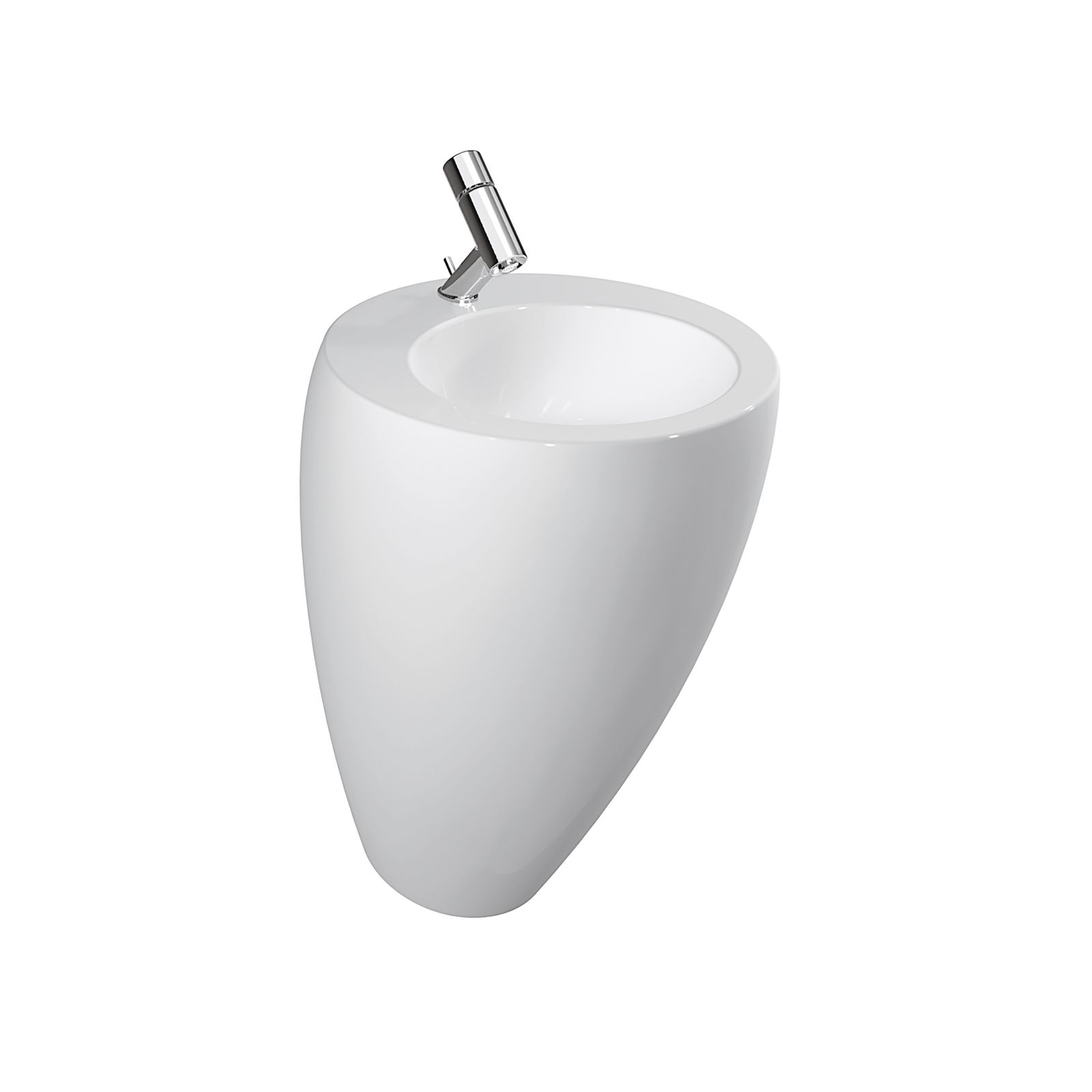 Laufen Waschtisch ALESSI ONE 52x53cm, weiß LCC, ohne Hahnloch, mit Säule