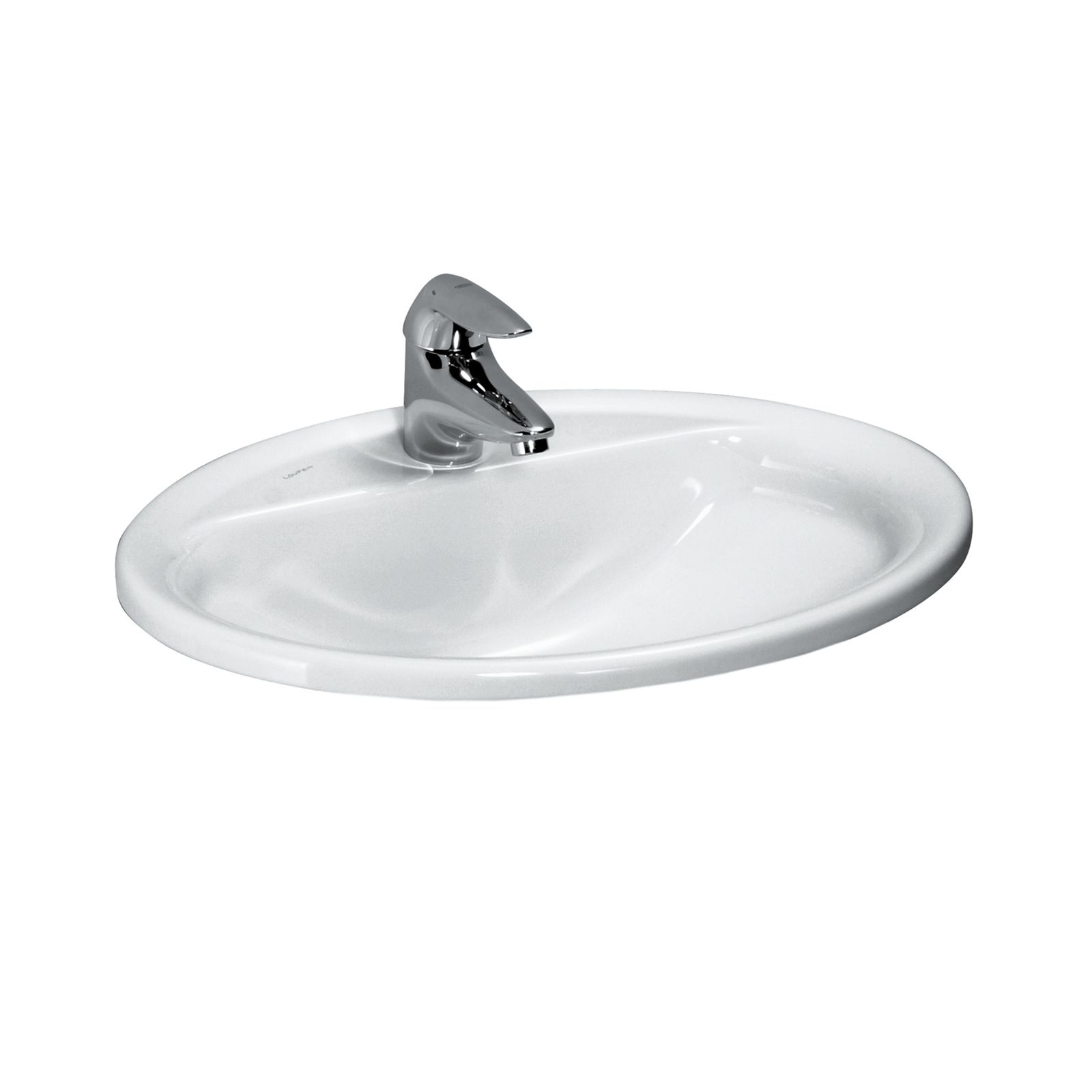 Laufen Einbau-Waschtisch PRO B 56 x 44 cm, Einbau von oben, Überlauf, 1 Hahnloch, weiß