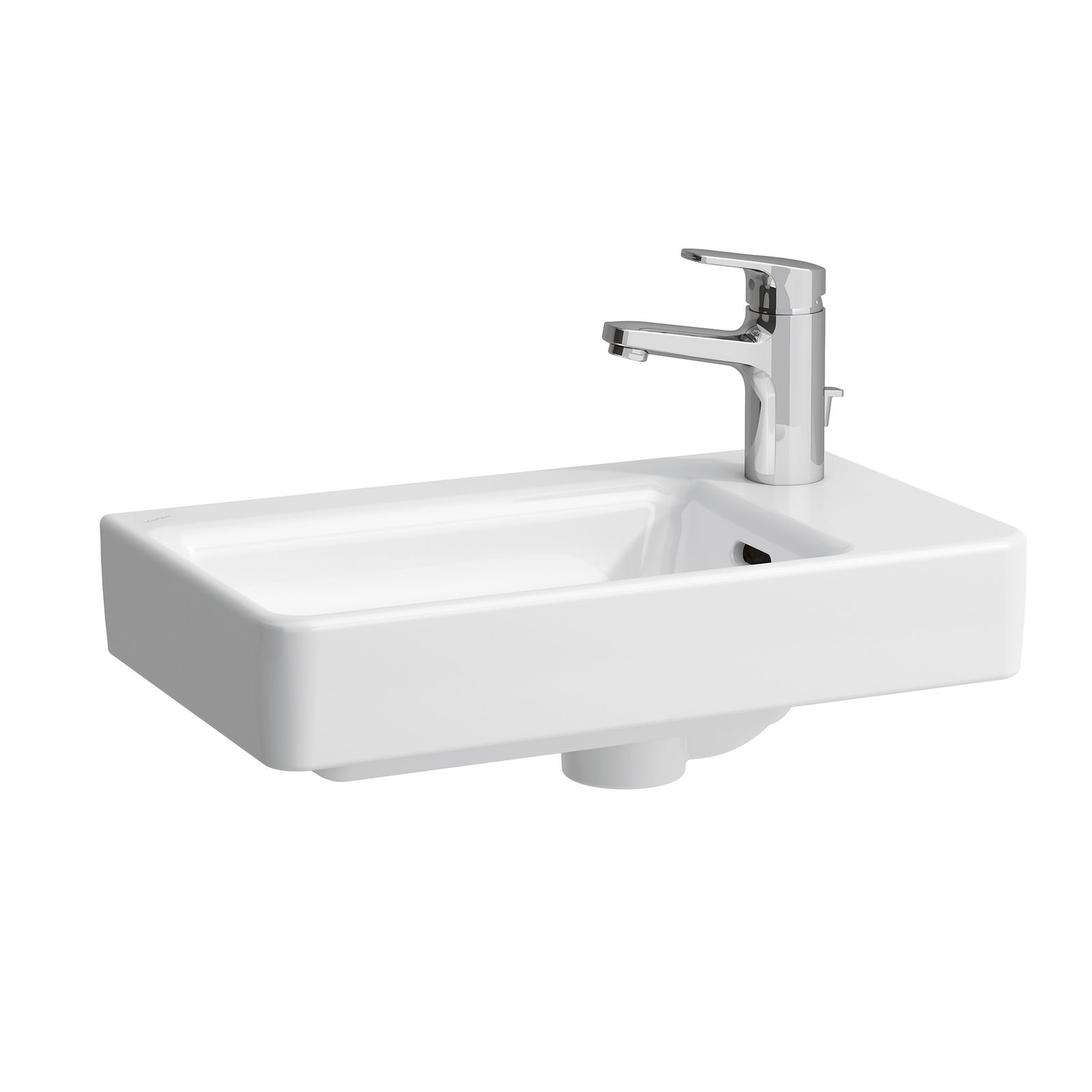 Laufen Handwaschbecken PRO S 48x28cm, Becken links, Überlauf, mit Hahnloch rechts, weiß