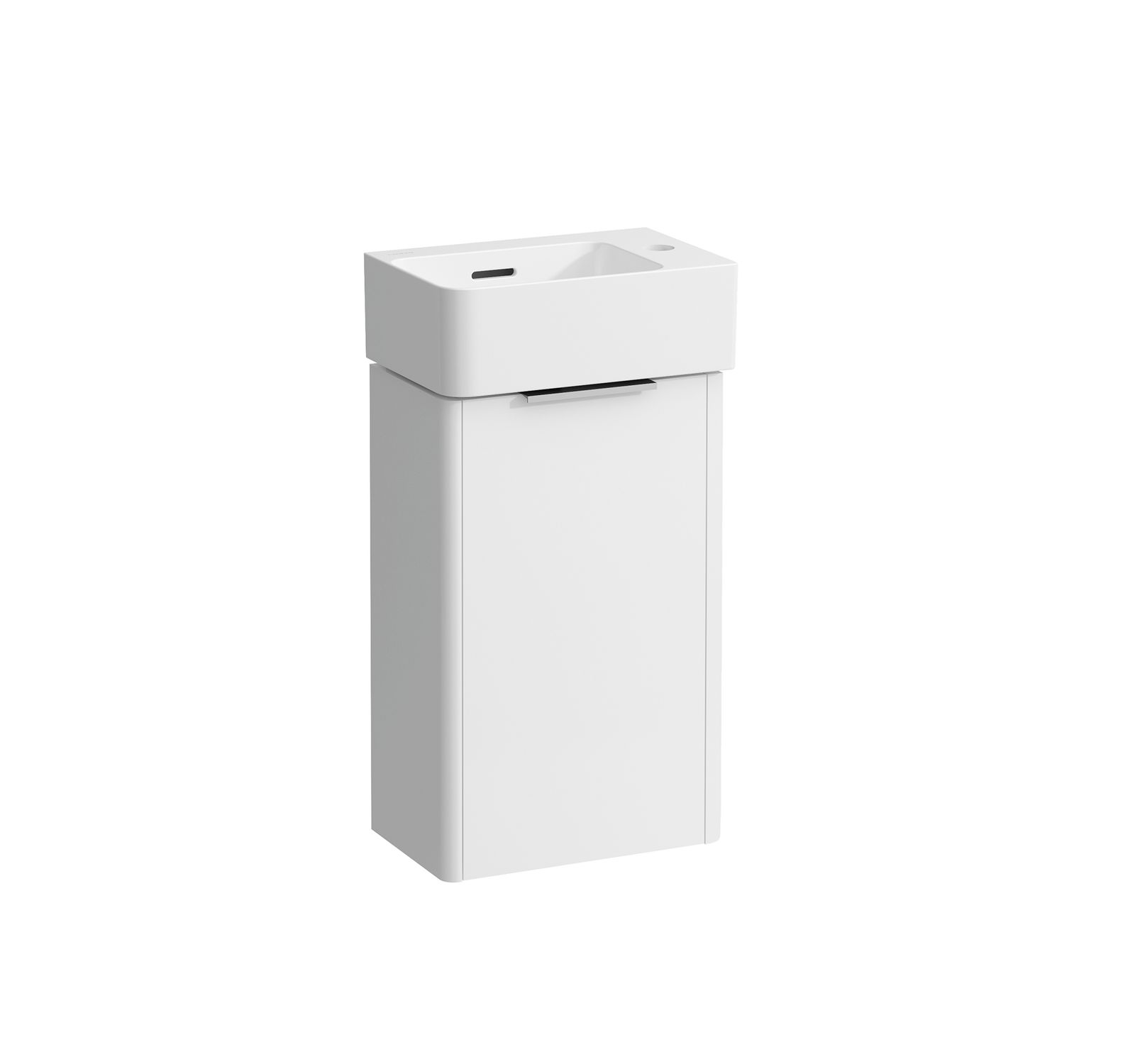 Laufen Waschtischunterschrank BASE für INO 199x324cm, 1 Tür, Griffleiste Aluminium eloxiert, weiß glänzend