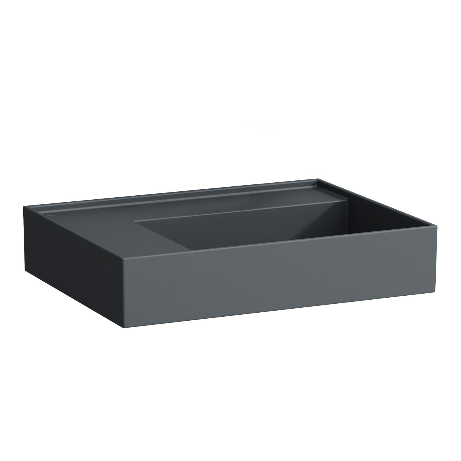 Laufen Waschtisch KARTELL 60x46cm, Ablage links, ohne Überlauf, ohne Hahnloch, graphit matt