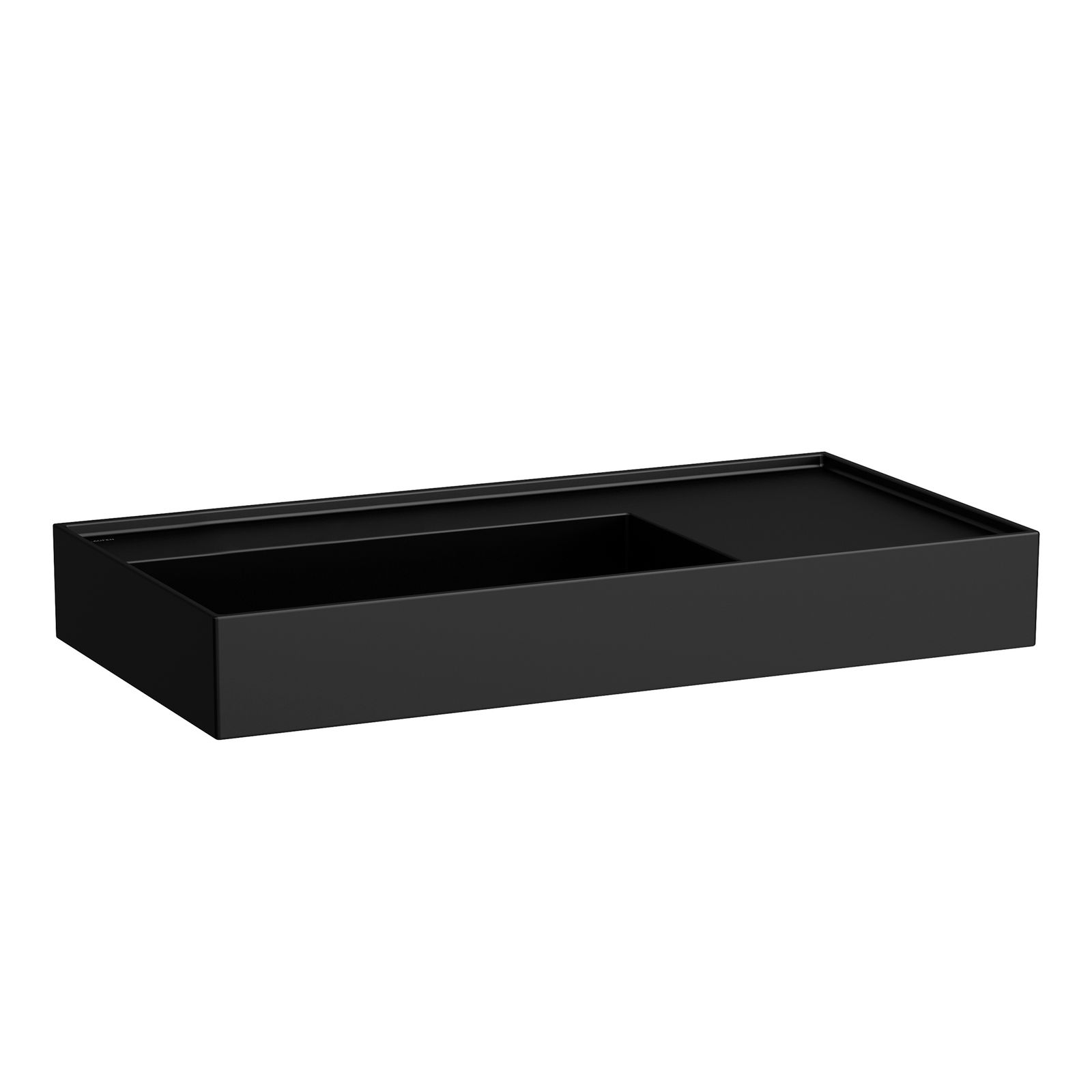 Laufen Waschtisch KARTELL 90x46cm, Ablage rechts, ohne Überlauf, ohne Hahnloch, schwarz matt