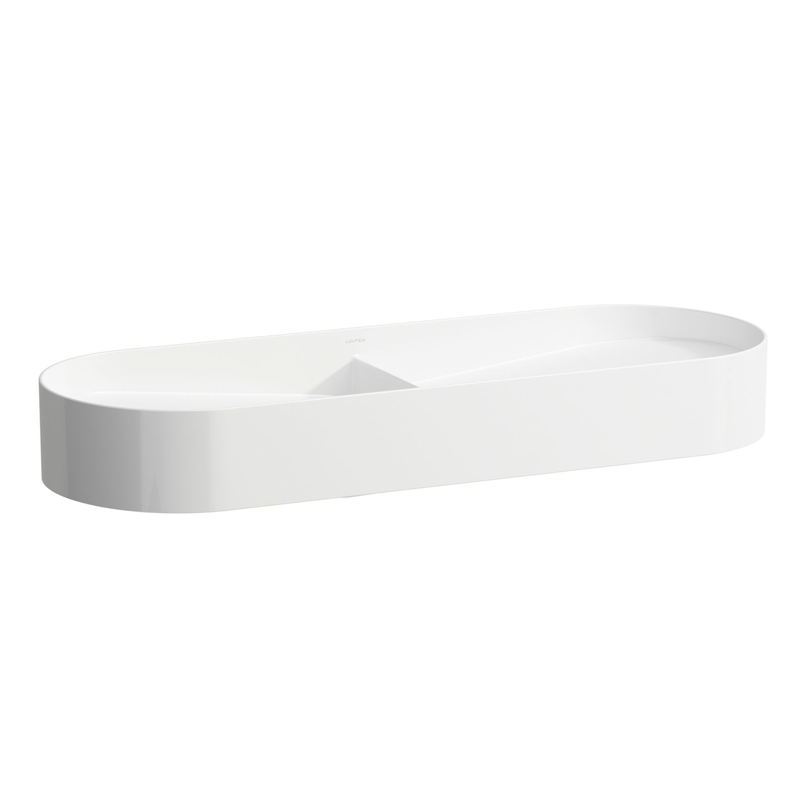 Laufen Doppelwaschtisch-Schale SONAR 100x37cm, ohne Hahnloch, ohne Überlauf, weiß matt