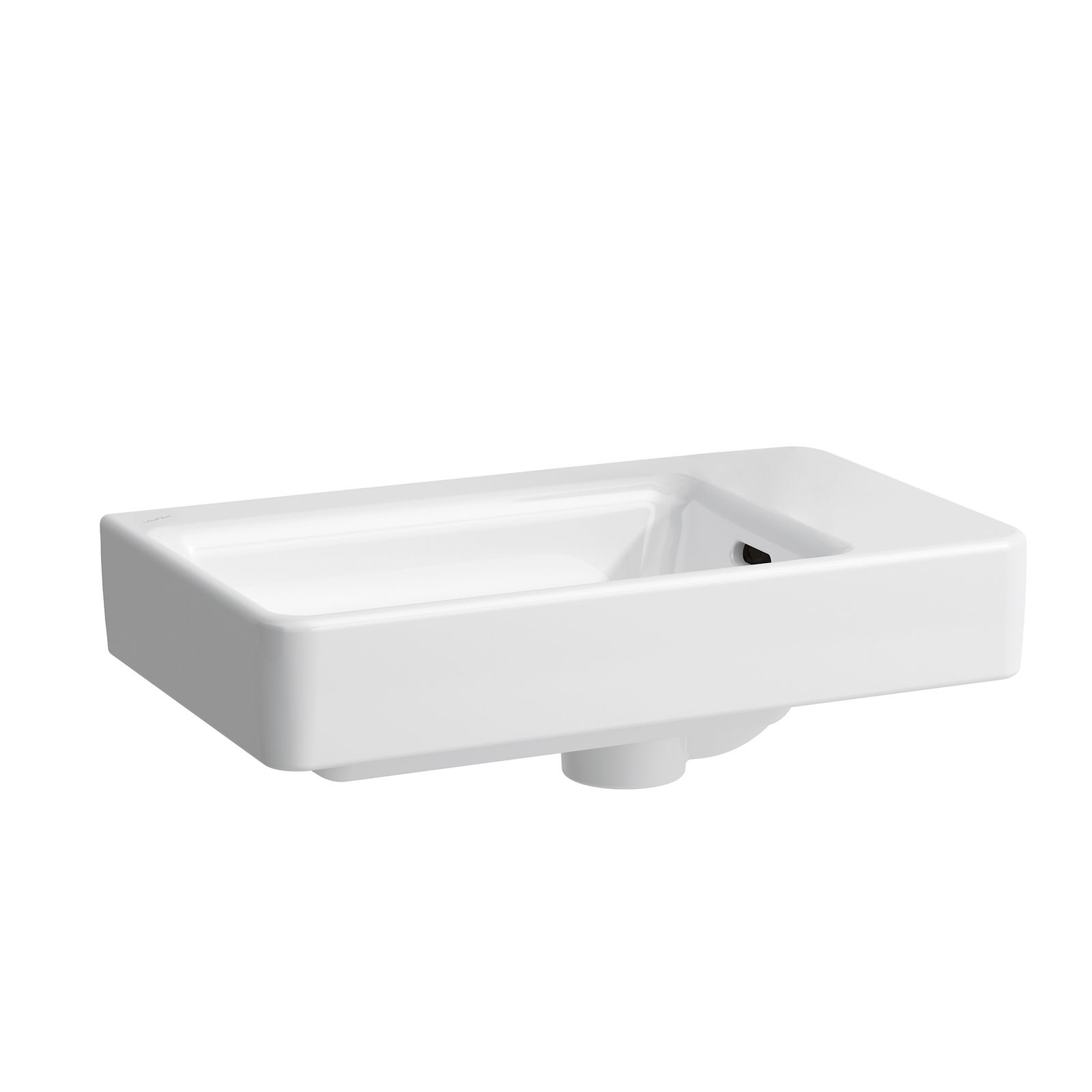 Laufen Handwaschbecken PRO S 48x28cm, Becken links, Überlauf, ohne Hahnloch, weiß