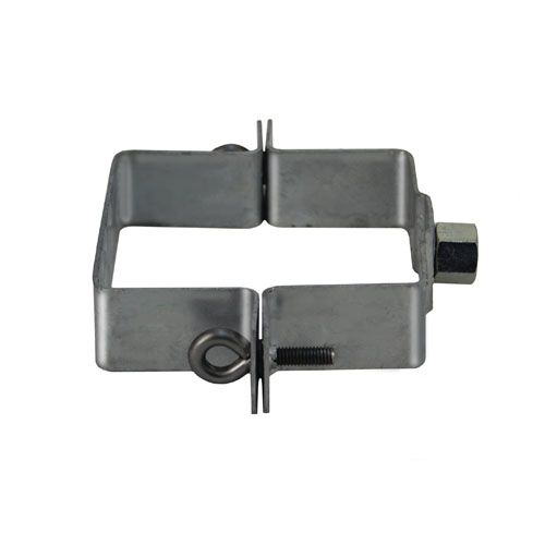 LORO X Rohrschelle DN 100, M 10, mit Anschlussmuffe, quadratisch, verzinkt