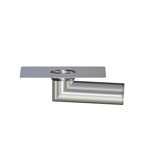 LORO Flachdachablauf Untereinheit X-Light ohne Wärmedämmung, Edelstahl, Auslauf seitlich 3°, DN 70