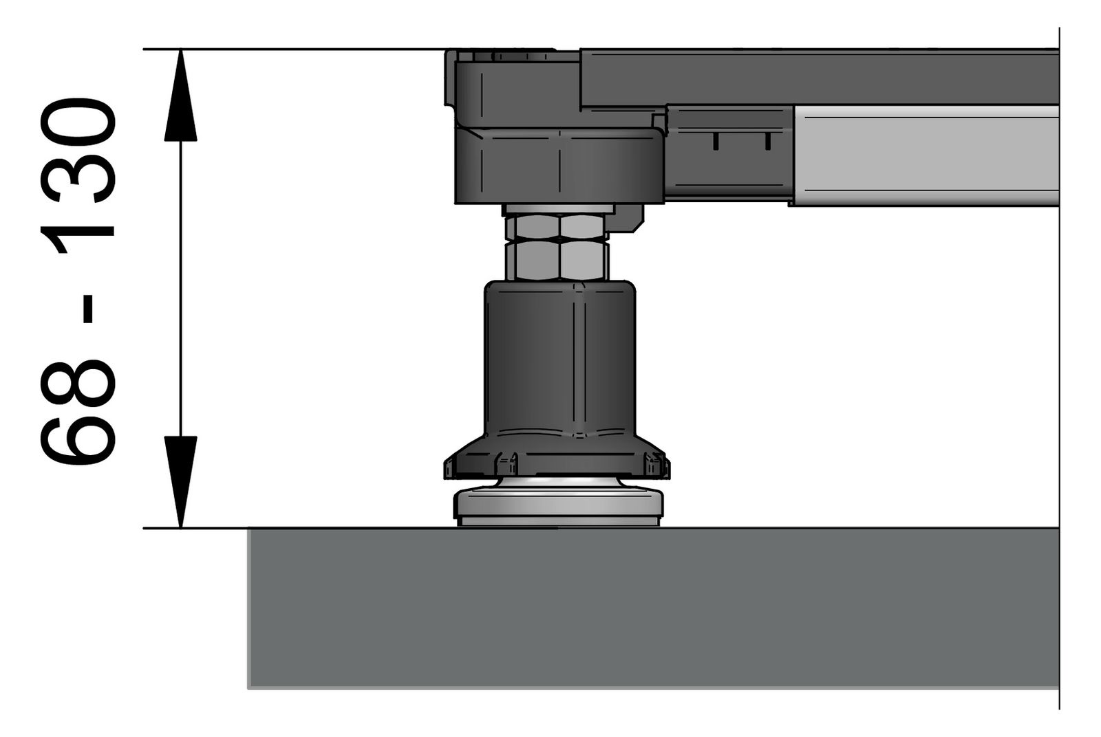 mabo Montagerahmen EVO1200 für Duschwannen von 700 x 700 mm bis 1250 x 1250 mm