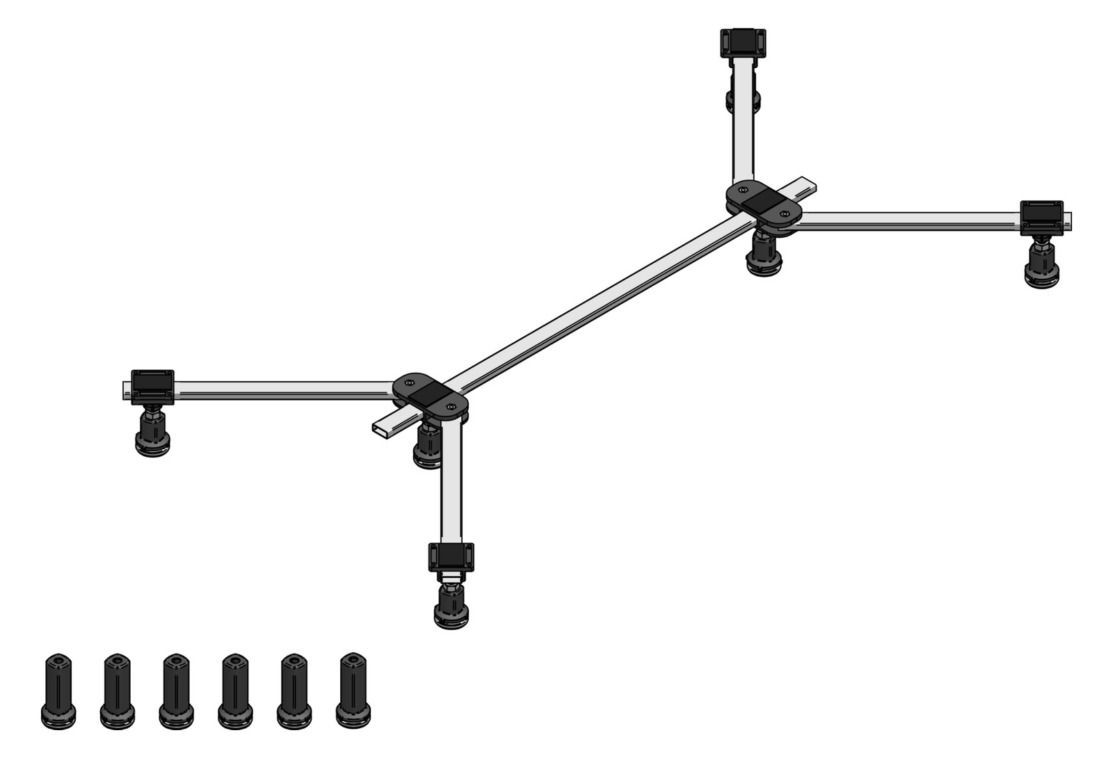 mabo Duschwannenfuß DWF-6 GIGA flat + für Duschwannen von 900 x 900 bis 1000 x 1800 mm