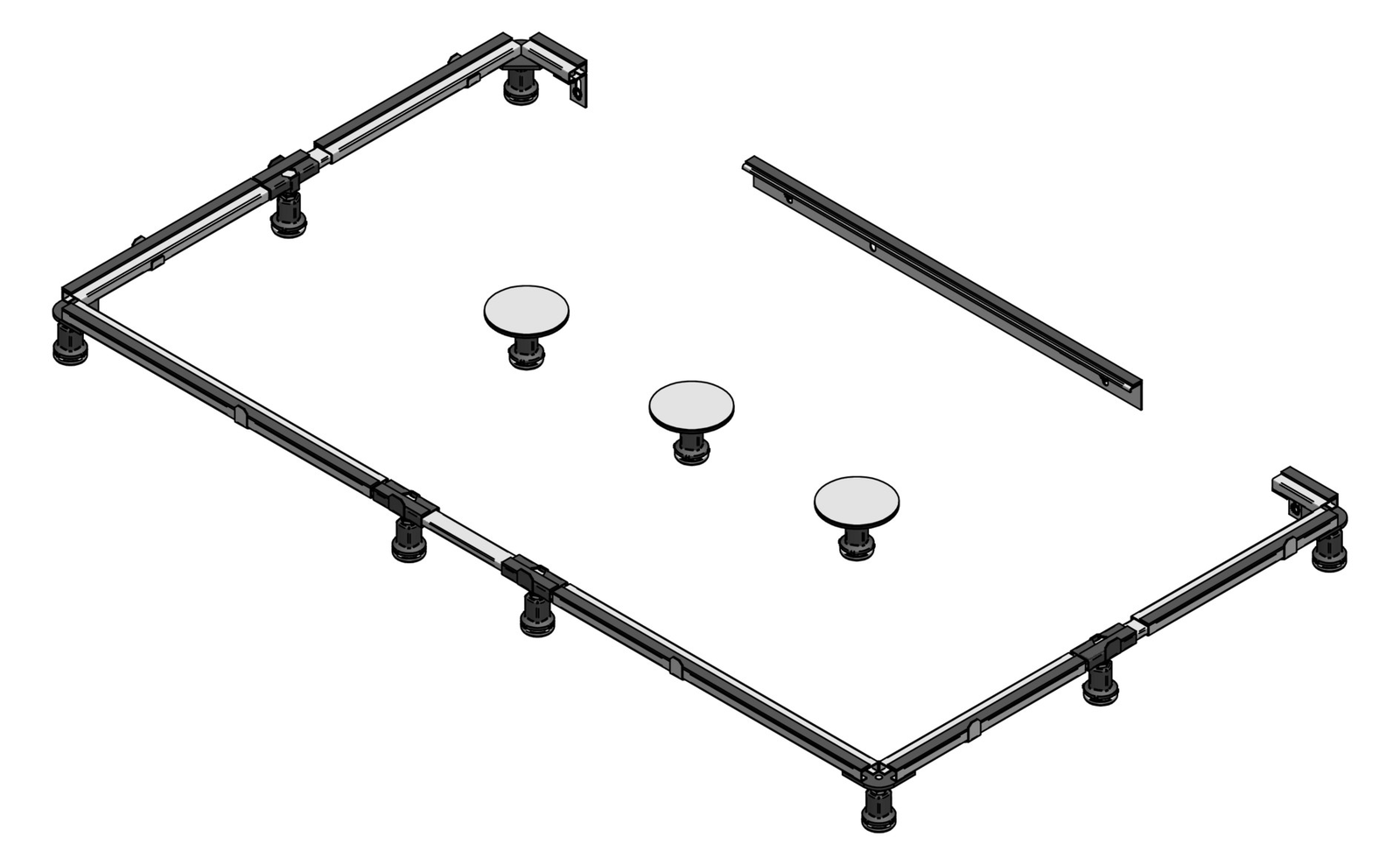 mabo Montagerahmen 1800 für Duschwannen von 700 x 1200 bis 1200 x 1800 mm