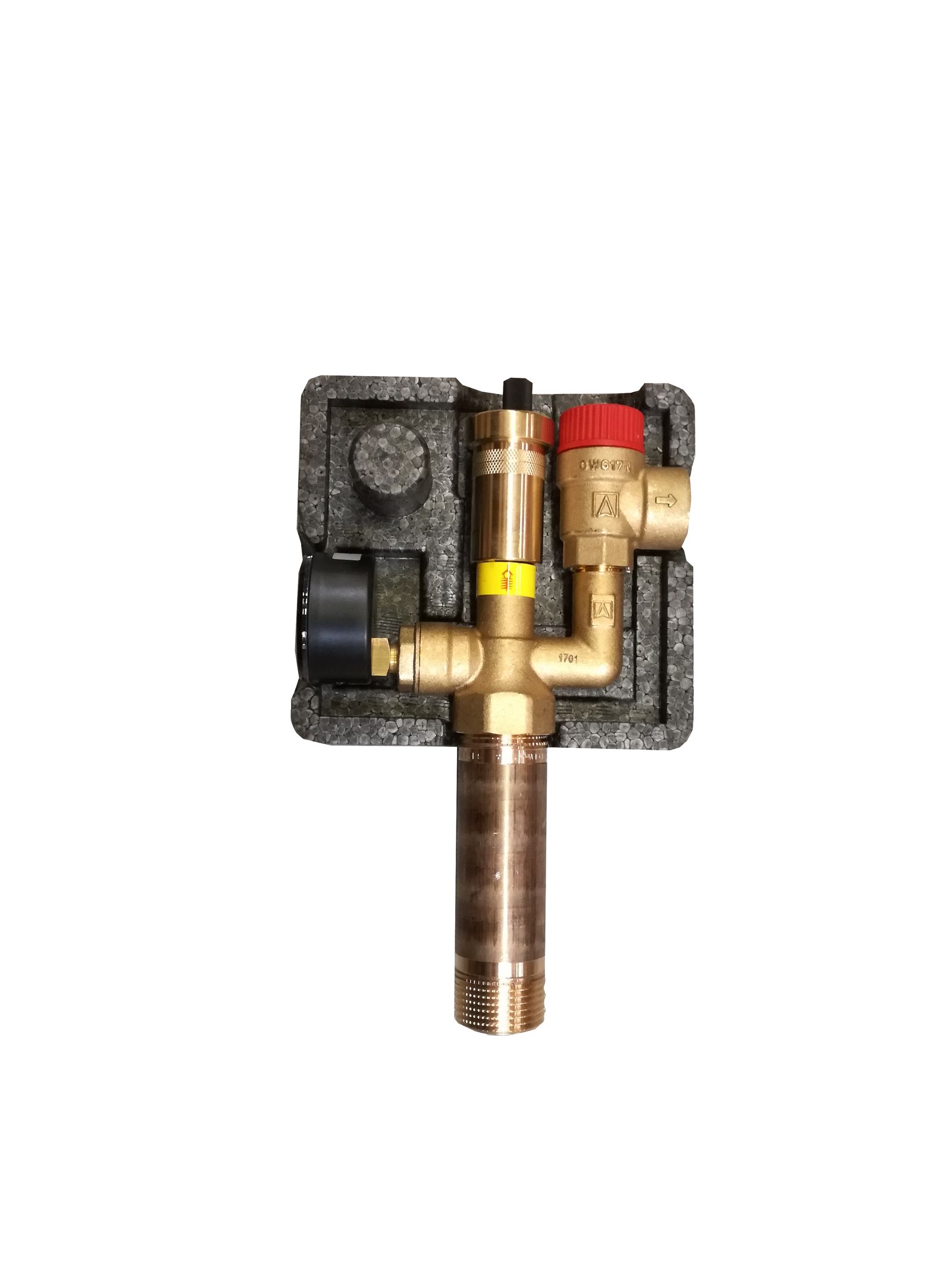 MHG Kesselsicherheitsgr. kompl. schmal Rp 1, 2,5 bar,mit Iso, bis 50 kW