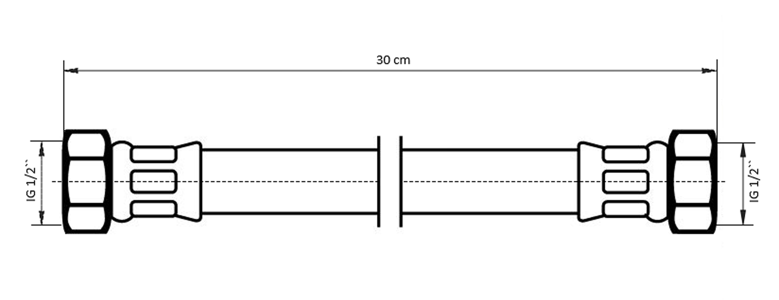 NEOPERL Panzerschlauch NEOFLEX IGxIG, 1/2" x 1/2", 300 mm