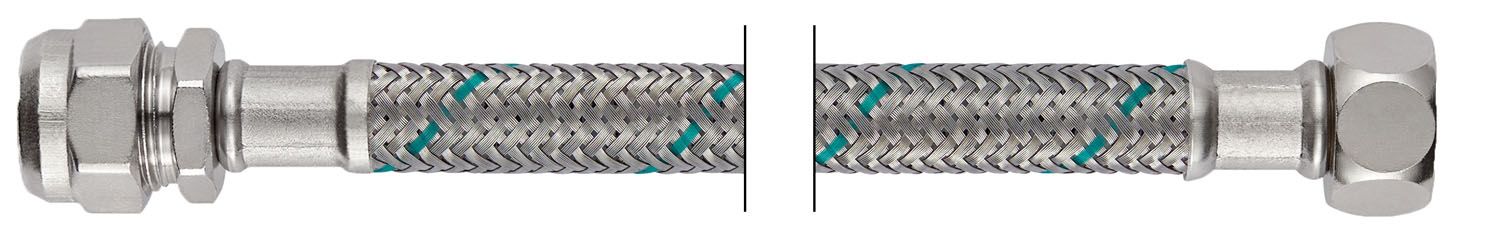 NEOPERL Panzerschlauch NEOFLEX 3/8"/10 mm x 3/8", 200 mm, QuetschverschraubungxIG
