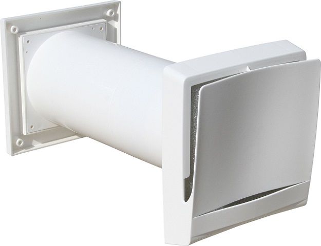 NIBE Frischluftventil DN 100 mit Wanddurchführung und Außengitter