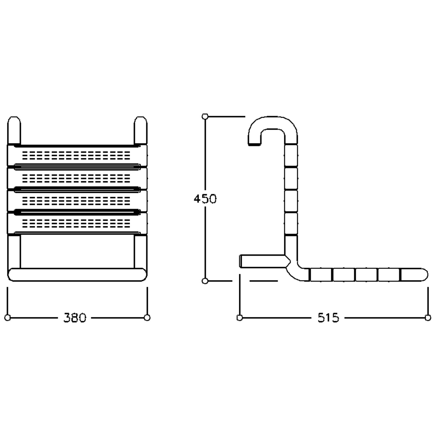 Normbau Einhängesitz Nylon Care 380 x 515 x 450 mm, weiß