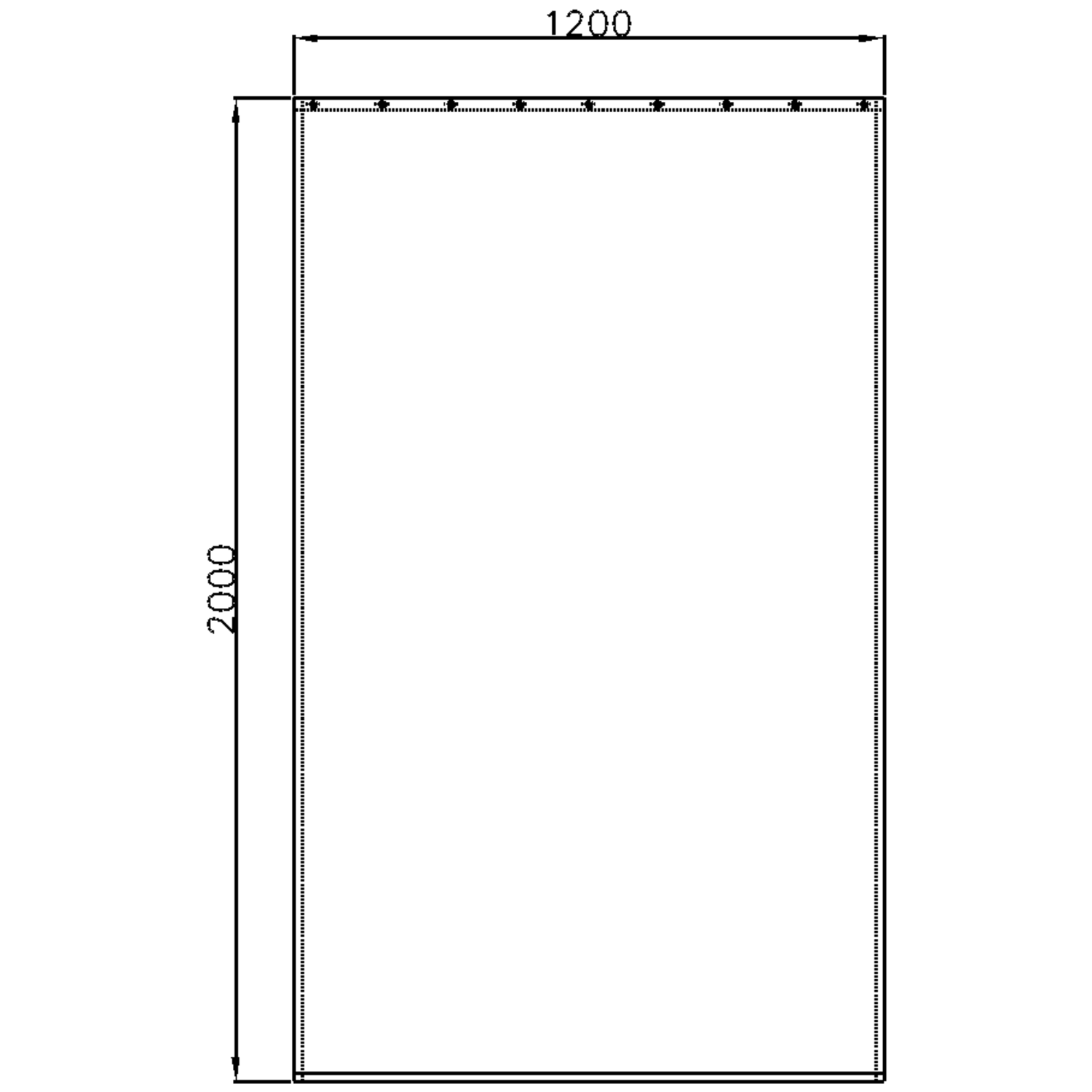 Normbau Duschvorhang Cavere Care 1200 x 2000 mm, weiß mit Struktur, offen