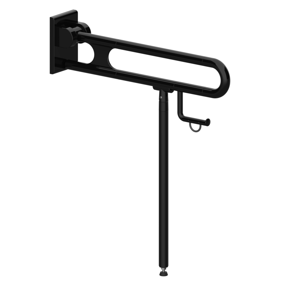 Normbau Stützklappgriff Nylon Care 800mm, 725 mm, Bodenstütze, Papierrollenhalter, schwarz